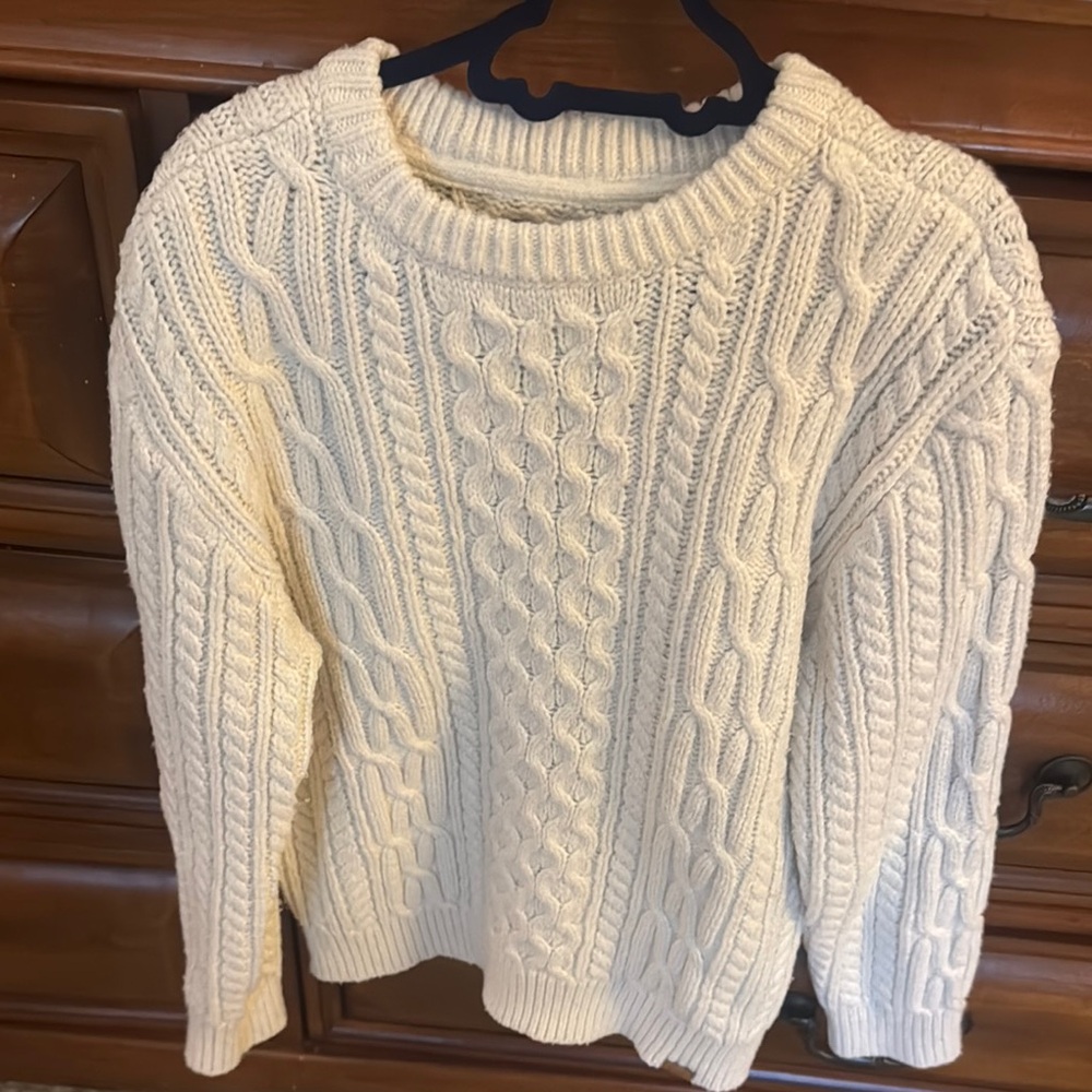 Abercrombie Kids Cream Cable Knit Sweater